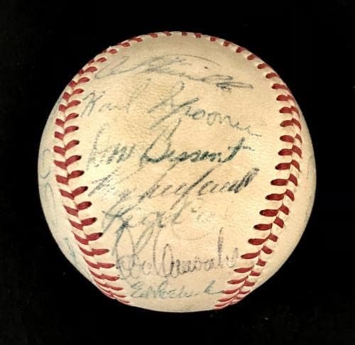 1955 Brooklyn Dodgers WS takımı Beyzbol JSA COA Jackie Robinson Campanella ile anlaştı-İmzalı Beyzbol Topları