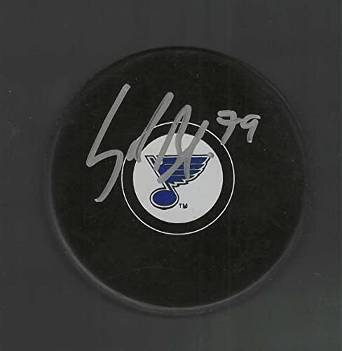 Sammy Blais İmzalı St Louis Blues Diski-İmzalı NHL Diskleri