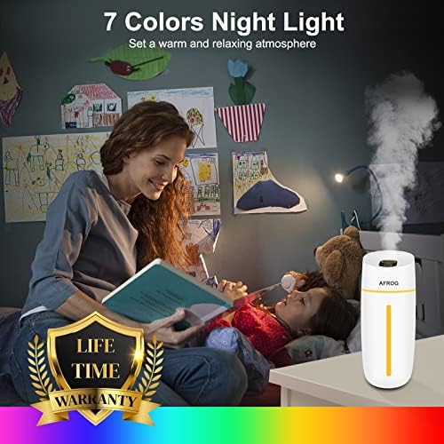 Taşınabilir Mini Nemlendirici, Gece lambası ile Küçük Serin buharlı nem aygıtı, Bebek Odası Seyahat Ofis Ev için USB Kişisel