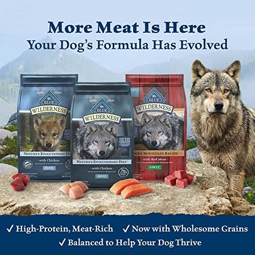 Blue Buffalo Wilderness Yüksek Proteinli Doğal Yetişkin Kuru Köpek Maması Artı Sağlıklı Tahıllar, Tavuk 28 lb Torba
