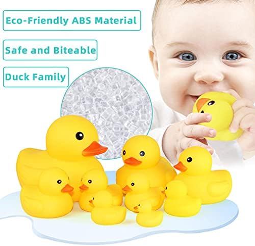 Umbresen 9 Adet Banyo Ördek Oyuncak Sarı Kauçuk Ördekler Okul Öncesi Küvet Duckies Hediye Bebek Duş Bebekler Toddlers çocuklar