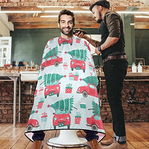 visesunny Kırmızı Pikap Araba Noel Ağacı Berber Pelerin Polyester Saç Kesme Salon Pelerin Önlük Anti-Statik Saç Kesimi Suya