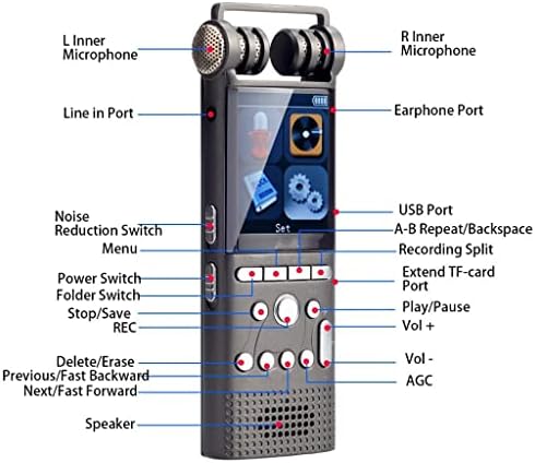 BHVXW Profesyonel Ses Aktif Dijital Ses Kaydedici USB Kalem Non-Stop 100hr Kayıt PCM (Renk: Gösterildiği Gibi, Boyut: 8 GB)