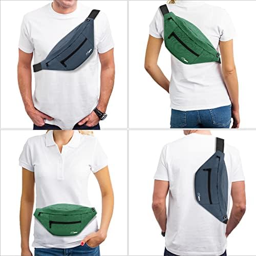 CCıdea Fanny Paketi İçin Kadın Erkek Moda bel çantası Crossbody Çanta ile Ayarlanabilir Kayış/ 4-Fermuar Cepler, su Geçirmez