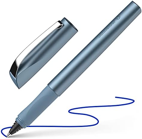 Schneider 186223 Ceod Parlak tükenmez kalem-Sağ ve Sol Elle-Orta Çizgi Genişliği + Koyu Mavi Mürekkep Kartuşu, ys / m