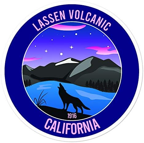 Lassen Volkanik, Kaliforniya Ulusal Parkı (Kurt) vinil yapışkan Çıkartması 3ila 5.5