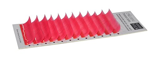 Kirpik Uzatma C curl 0.20 mm için Çekici Karışık Boyutlu Renkli Kirpikler (10mm ila 14mm arası karıştırın), Pembe)