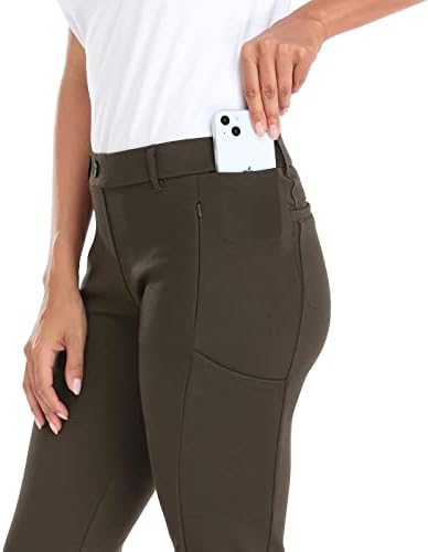 HDE yoga elbisesi Pantolon Kadınlar için Düz Bacak Çekme Pantolon 8 Cepli