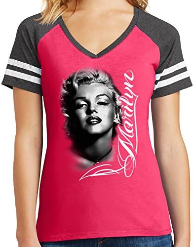 Bayanlar Marilyn Monroe Siyah & Beyaz Sportif V Yaka Gömlek