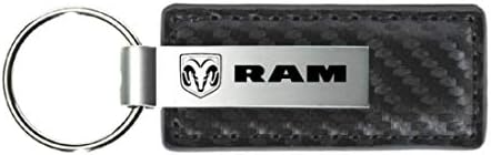 Dodge Ram için Au-TOMOTİVE altın Karbon Fiber Dikdörtgen Deri Anahtarlık (Tunç)