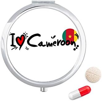 Seviyorum Kamerun Kelime Bayrağı Aşk Kalp Çizim Hap Kutusu Cep tıbbi saklama kutu konteyner Dağıtıcı