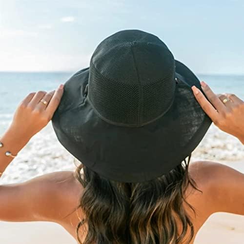 Örgü güneş şapkaları kadın Katlanabilir balıkçı şapkası Geniş Ağızlı Yaz Açık UV Koruma plaj kovası Kapağı Çene Kayışı ile