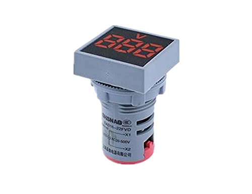 FEHAUK 22mm Mini Dijital Voltmetre Kare AC 20-500 V Volt voltmetre Metre Güç LED Gösterge Lambası Ekran (Renk: Beyaz )