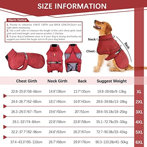 ROZKİTCH Ekstra Sıcak Köpek Ceket Yansıtıcı Ayarlanabilir Köpek Ceket Toka ile Köpek Kış Ceket Polar Balıkçı Yaka Soğuk Hava