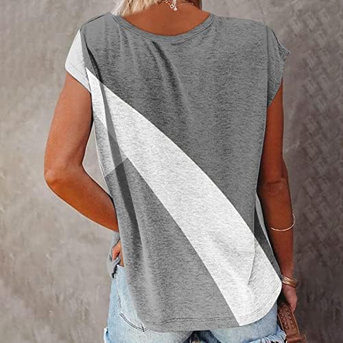 Yaz T - Shirt Kadınlar için Moda O-Boyun Kap Kollu Tunik Üstleri Batik Grafik Baskı Bluz Casual Gevşek Tee Gömlek
