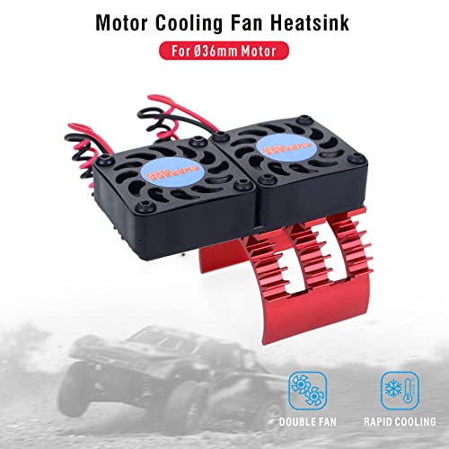 Aşmak Hobi RC Motor ısı emici, RC araba 42 Motor ısı emici çift soğutma fanı ile 1/10 Ölçekli elektrikli RC Model araba için