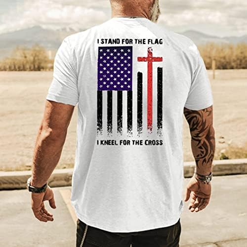 XXBR 4th Temmuz Erkek kısa kollu tişörtler, Yaz Retro Amerikan Bayrağı Baskı Slim Fit Vatansever Rahat Temel Tee Tops