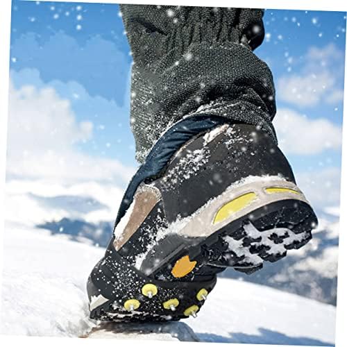 TENDYCOCO 2 Pairs Olmayan Ayakkabı Kapakları Siyah Çizme Krampon Başak Tırmanma Ayakkabıları Krampon Buz Tutucu kar ayakkabıları
