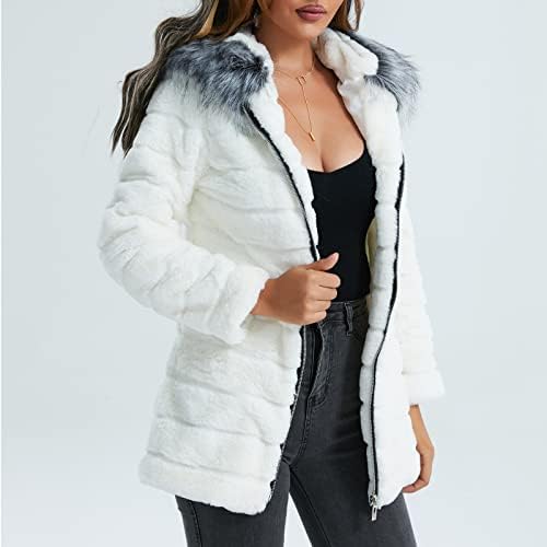 COTECRAM Kışlık Mont Kadınlar için Sıcak Faux Kürk Ceket Moda Kırpılmış Kirpi Ceketler Abiye Resmi Bulanık Hırka
