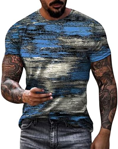 UBST Erkek Yaz T-Shirt Vintage Grafik Baskı Asker Kısa Kollu T Gömlek Atletik Egzersiz Slim Fit Crewneck Tee Tops