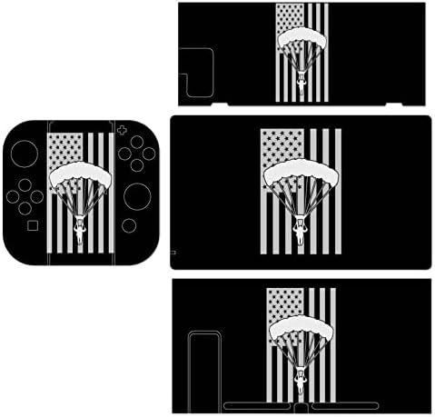 Amerikan Paraşütle Atlama Paraşütle Atlama ABD Bayrağı elektrik düğmesi çıkartması Güzel Desen Tam Wrap Cilt Koruma Nintendo