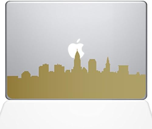 Çıkartma Gurusu Cleveland OH Şehir Silüeti Çıkartma Vinil Çıkartması, 12 MacBook, Altın (2356-MAC-12M-G)