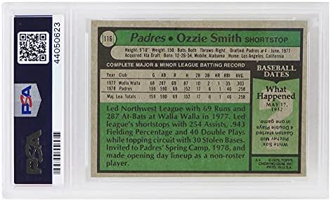 Ozzie Smith (San Diego Padres) 1979 Topps Beyzbol RC Çaylak Kartı 116-PSA 8 NM-MT (C)
