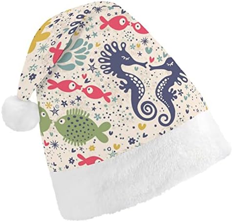 Sevimli Tropikal Balık Noel Şapka Santa Şapka Unisex Yetişkinler için Konfor Klasik Noel Kap Noel Partisi Tatil için