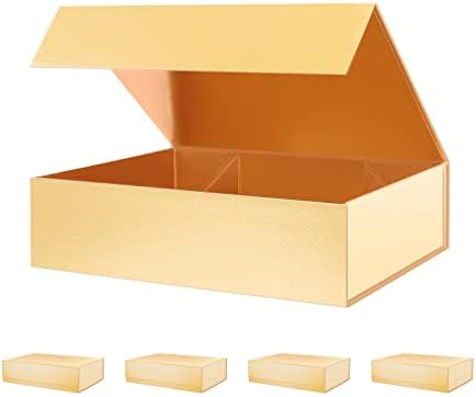 MUTLU PATATES Büyük Hediye Kutuları 13x9. 7x3. 4 inç, Altın Manyetik Hediye Kutuları, Kapaklı Hediye Kutuları, Hediyeleri